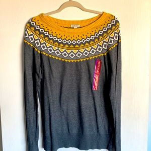 Merona pullover sweater, patterned, XL